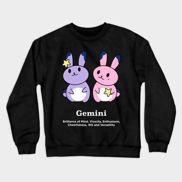 Gemini Horoscope Anime Zodiac Sign May and June Birthday Crewneck Sweatshirt by TheBeardComic